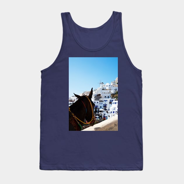 Donkey's View Of Oia, Santorini Tank Top by tommysphotos